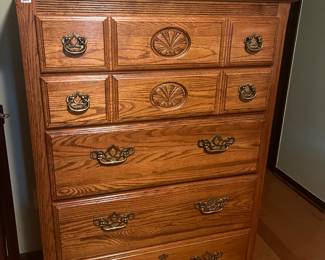 . . . American Drew oak chest of drawers