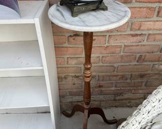 Marble top stand with stand glass light
