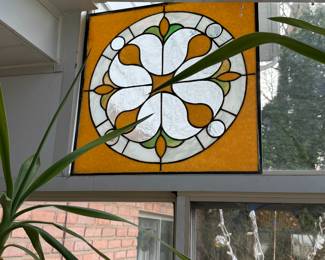 stain glass panel 22"X22"