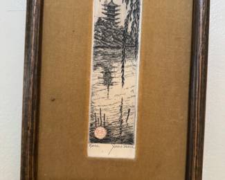 James Swann Etching "Nara" Japan
