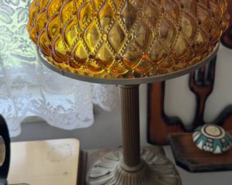 Amber glass lamp