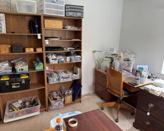 craft supplies - file drawers - office chairs