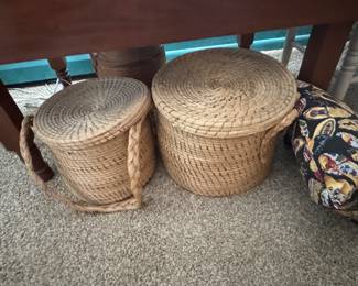 Pair Sweet Grass Baskets