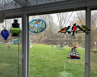 Hanging glass art