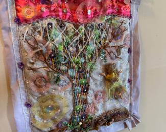 Textile art hanging
