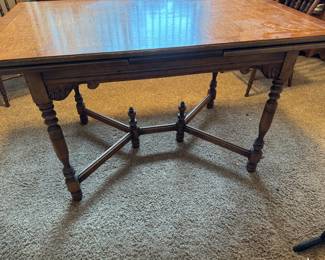 Dining table with 4 chairs - self storing leaves