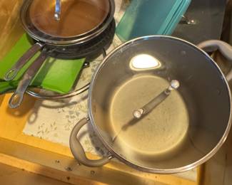 pots & pans will be on shelving in garage