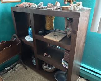 Multiple storage shelving units throughout the house & Kachina dolls all signed