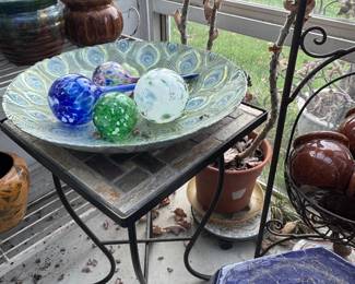 tile table - plants - planters