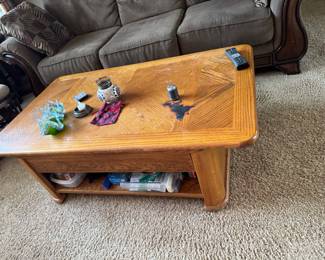 wood table & Sofa