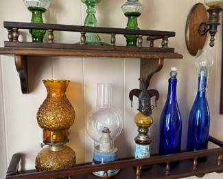 vintage collection of small oil lamps