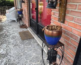 Vintage Oil Lamps, plant stands & planters