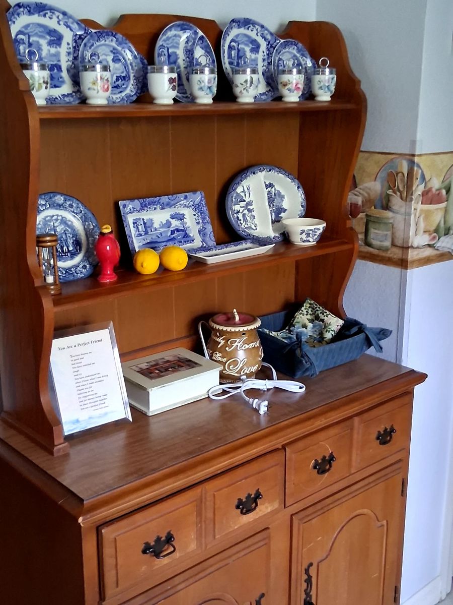 Wood Hutch, Two Drawer, Two Door