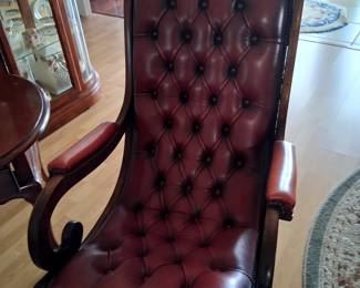 Two Chesterfield Red Leather Chairs