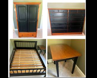 Lot 3501 Full Bed Frame Wardrobe Large Dresser Side Table