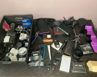 Lot 3681 Camera Lighting Accessories Flashes, Tripods, Speed lights, etc,