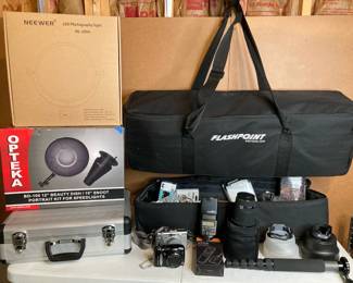 Lot 3813 Photography Gear Bags, LED Light, Opteka Beauty Dish, Canon Cameras more