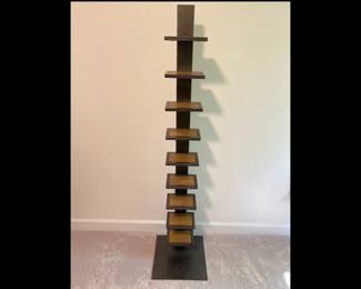 Lot 3604 World Market Metal Spine Bookshelf