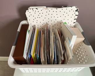Lot 3665 Bin of unused Greeting Cards Postcards Decorative Folders