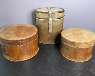 Lot 3542 Faux Animal Hide Storage Boxes