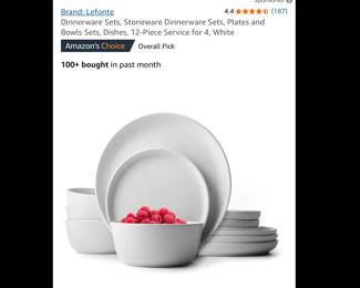 Lot 3743 Lefonte Southgate 12 Piece White Dinnerware New in Box
