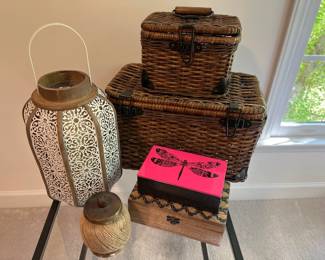 Lot 3599 Baskets Lantern Trinket Boxes