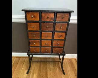 Lot 3658 Apothecary Cabinet with Metal Base