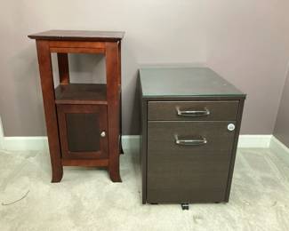 Lot 3547 Filing Cabinet on casters Nightstand Side Table