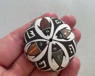 Lot 3570 D Lewis Garcia Native American Miniature Acoma Pottery Seed Pod Art