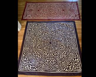 Lot 3783 2 Handmade Egyptian Silk Cotton Tapestries