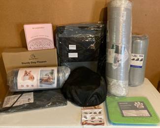 Lot 3800 Dog Playpens, Beds, Stairs, Heating Pad, Licking Mat, Bowl