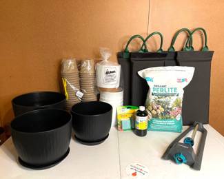 Lot 3773 Gardening Peat Plastic Pots Kneeler Pads Fertlizers More