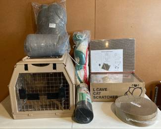 Lot 3803 Nylabone Pet Carrier, Cat Scratchers, Bed, Furniture Protector