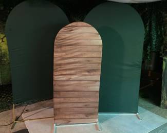 Lot 3529 3 Room Divider Fabric Screens w Stands