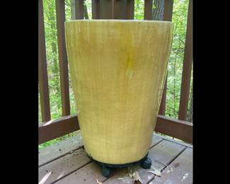 Lot 3579 Large Tall Yellow Garden Planter Flower Pot