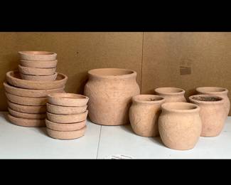 Lot 3769 Small Terracotta Pots Saucers