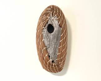 Lot 3647 Nested Wood Woven Pine Straw Sculpture