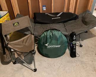 Lot 3785 Fundango Camp Cot Alps Folding Chair Sportneer Pop Up Privacy Tent Walkstool