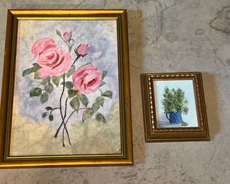 Lot 3725 Original Signed Floral Oil Paintings