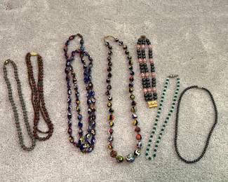 Lot 3616 Murano Italy Glass Bead Necklaces Bracelet