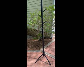 Lot 3510 Modern Black Wood Coat Tree Rack