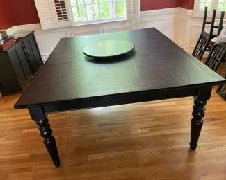 Lot 3758 Large Dining Table Table Pads Lazy Susan w 3 Tablecloths