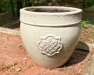 Lot 3830 White Glazed Garden Planter
