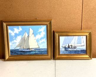 Lot 3728 Original Art Griffith Signed Oil Paintings Nautical Boat