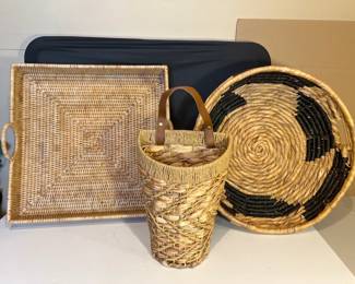 Lot 3860 Baskets Rattan Handwoven