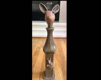 Lot 3655 Kangaroo Animal Pottery Bottle Local Artist Betsy Vaden