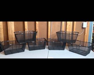 Lot 3899 Black Metal Mesh Shopping Baskets NEW