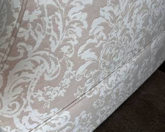 Available now presale $600 for the pair local delivery matching white patterned couches measuring 70” across at the back 72” across at the front. 33” deep