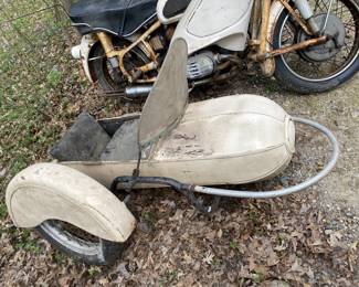 1966 R60 BMW with sidecar 15,000 miles on it, ram when put away years and years ago