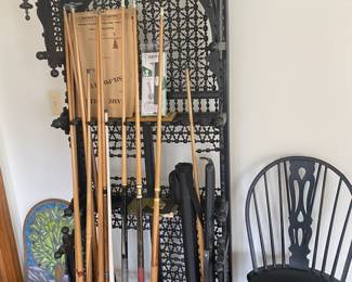 Rare Antique Billiard Cue Stick Stand, Pool Billiard Cue Rack, Floor Cue Rack, Freestanding Billiard Cue Rack, Pool Cue Rack